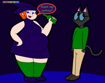 bbw belly big_belly big_tummy black_body black_fur blue_eyes chubby chubby_female clothed cute edwin_fowl fat fat_female female freckles furry ginger_female ginger_hair glasses green_socks green_sweater human kenmazu95 khakis light-skinned_female light_skin male melinda_willow nerdy nerdy_male overweight overweight_female purple_dress skinny skinny_male thick_thighs tummy twink witch witch_hat