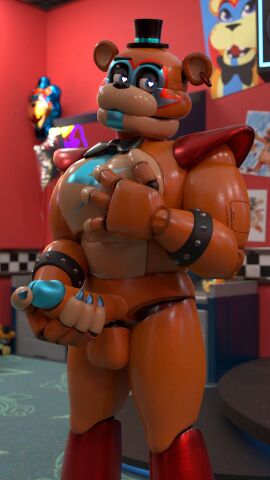 1boy 2023 3d 3d_model akiipons animatronic anthro anthro_focus anthro_only anthro_solo bear bodypaint bow_tie bowtie bracelet bracelets claws digital_media_(artwork) erect_penis erection facepaint finger_claws five_nights_at_freddy's five_nights_at_freddy's:_security_breach glamrock_freddy_(fnaf) hand_on_penis headgear headwear heart-shaped_pupils humanoid_genitalia humanoid_penis looking_at_viewer machine male male_anthro male_focus male_only masturbation penis penis_grab robot scottgames shoulder_pads solo solo_anthro solo_focus solo_in_panel solo_male steel_wool_studios studded_bracelet top_hat ursid ursid_humanoid