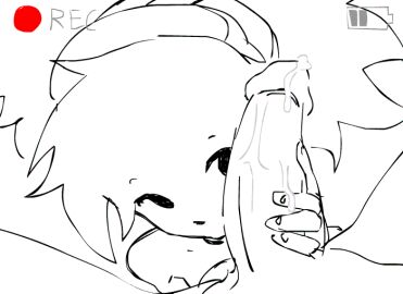 1boy 1girls animated balls battery battery_indicator battery_life bendoverarts69 black_and_white blowjob camera camera_hud camera_overlay camera_view cum curved_to_the_right_penis female goggles male newgrounds penis penis_in_mouth recording straight tankgirl testicles