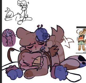 after_sex dandy's_world dandys_world doggy_style doodle goob_(dandy's_world) overstimulation shrimpo_(dandy's_world) sweat tearing_up