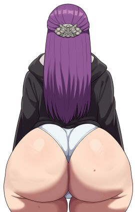 1girls ass ass_focus back back_view big_ass black_coat bubble_ass bubble_butt cape child_bearing_hips clothing coat curvaceous female female_focus fern_(sousou_no_frieren) freshnsfw from_behind hair_ornament high_resolution hood hood_down huge_ass large_filesize light-skinned_female light_skin long_hair long_sleeves mole mole_on_ass mole_on_thigh no_pants paid_reward panties pantsu plump presenting_ass purple_hair ready_for_sex solo solo_female sousou_no_frieren standing straight_hair tagme thick_thighs thigh_gap thighhighs thighs tied_hair underwear very_high_resolution white_panties white_underwear wide_hips