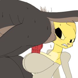 animated anonymous_artist anthro balls bodily_fluids breast_play breasts canid canine clenched_teeth clothing cum cum_on_breasts cum_on_clothing disgust disgusted_expression disgusted_face duo female genital_fluids genitals katia_managan knot low_res male male/female mammal microsoft mythological_canine mythological_creature mythology penis prequel_adventure reverse_titfuck sex tail teeth the_elder_scrolls third-party_edit titjob vein veiny_penis werecanid werecanine werecreature werewolf