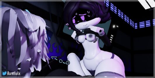1boy 1girls 3d breasts disassembly_drone female flashing flashing_breasts glitch_productions humanoid imminent_sex intimate male male/female murder_drones n_(murder_drones) panties roblox robot robot_boy robot_girl robot_humanoid rustfuix screen_face small_breasts sweating tagme text thick_thighs uzi_(murder_drones) worker_drone