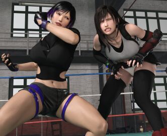 2girls 3d catfight crossover crotch_grab cuntbusting female female_only final_fantasy final_fantasy_vii final_fantasy_vii_remake gcb grabbing grabbing_pussy groping groping_crotch pain panties pussy pussy_grab reina_mishima ryona square_enix tekken tekken_8 thick_thighs tifa_lockhart yuri
