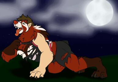 4_toes 5_fingers after_transformation all_fours animal_genitalia animal_penis animated anthro balls balls_growth binturongboss bodily_fluids bottomwear brown_body brown_claws brown_fur brown_hair brown_pawpads bulge canid canine canine_genitalia canine_penis canis claws clothing cloud cum cum_drip cum_on_ground digitigrade dripping ear_transformation ejaculation erection erection_through_clothing feet fingers fluffy fluffy_tail full_moon fur fur_growth genital_fluids genital_growth genital_transformation genitals gloves_(marking) grass green_eyes growth hair half-closed_eyes hands-free hands_to_paws hi_res human human_to_anthro julchen1412 knot kysis leg_markings male male_focus male_only mammal mane markings mid-transformation moon multicolored_body multicolored_fur muscle_growth muscles muscular muscular_anthro muscular_male mythological_canine mythological_creature mythology narrowed_eyes neck_tuft night open_mouth orange_body orange_fur outside pants pawpads paws penis penis_growth pink_nose pink_penis plant post-transformation shirt shirt_grab socks_(marking) solo species_transformation star tail tail_burst tail_growth tearing_own_clothing teeth toe_claws toes tongue tongue_out topwear torn_bottomwear torn_clothing torn_pants torn_shirt torn_topwear transformation tuft were werecanid werecanine werewolf white_body white_fur white_markings wolf