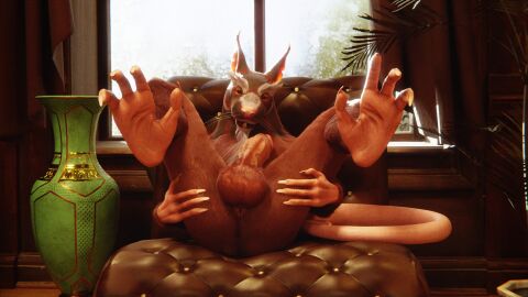 3d anthro anus ass athletic athletic_anthro athletic_male backsack balls ballsack beard big_balls big_penis biped brown_balls brown_body brown_fur chair claws drakk_art erection eyebrows facial_hair fur furniture genitals hairless_feet hairless_hands hairless_tail hand_feet hi_res humanoid_genitalia looking_at_viewer lying male mammal master_splinter master_splinter_(tmnt_2012) murid murine nickelodeon nude on_back on_chair penis presenting presenting_anus presenting_hindquarters ralic_turman rat rodent solo spread_legs spreading teenage_mutant_ninja_turtles teenage_mutant_ninja_turtles_(2012) thick_eyebrows tmnt tmnt_2012 white_facial_hair