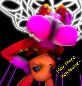 anthro anthro_only athletic athletic_female bandai_namco big_breasts bodily_fluids breasts canid canine dancing dialogue digimon digimon_(species) female fox looking_at_viewer nightclub pole pole_dancing renamon smile solo sourcebumbiscuit stripper_pole sweat text toned toned_body toned_stomach warfare_renamon