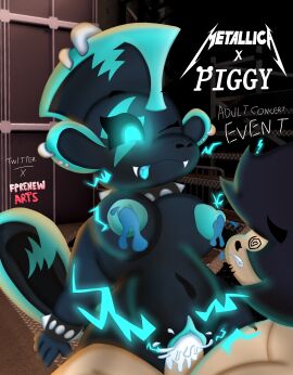 1boy 1girls blush breasts collar cum cum_in_pussy cum_inside eel eelektra_(piggy) electric electric_eel female frenew_arts infected_(piggy) male milk_leaking penetration piggy piggy_(game) pussy riding sex smile vaginal_penetration