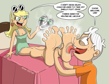 adam_sulfur barefoot brother_and_sister feet feet_focus female foot_fetish foot_focus footprint footprint_on_sandals highres leni_loud lincoln_loud nickelodeon non-web_source smelly_feet soles steam steamy stinky stinky_feet sweat sweaty sweaty_feet tagme the_loud_house toes