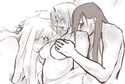 female jiraiya legendary_sannin mmf_threesome naruto naruto_(series) nipple_suck orochimaru polyamory threesome tsunade usuratongaychi