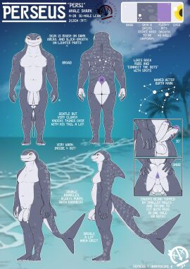 2024 2_penises 5_fingers anthro anus artist_name ass balls biped color_swatch diphallia diphallism english_text erection fingers fish genitals glans hi_res humanoid_genitalia humanoid_penis mackerel_shark male marine multi_genitalia multi_penis nude penis perseus_(underscore-b) presenting presenting_anus presenting_hindquarters purple_anus purple_glans shark solo spread_ass spread_butt spreading tail text underscore_b white_balls white_penis white_shark yellow_eyes