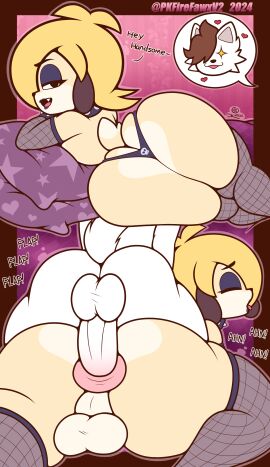 2024 2boys absurd_res anal anal_sex anthro anthro_on_anthro anthro_penetrated anthro_penetrating anthro_penetrating_anthro anus armwear ass ass_focus backsack balls ballsack big_ass big_butt blonde_hair canid canine canis closed_eyes clothing connor_(cks_nsfw) dialogue domestic_dog duo english_text eyeshadow femboy fishnet fishnet_armwear fishnet_legwear fishnets fur furry genitals girly goth goth_boy hair heart heart_symbol hi_res huge_ass huge_butt legwear lipstick makeup male male/male male_only male_penetrated male_penetrating male_penetrating_male mammal niko_(pkfirefawx) open_mouth penetration penis pillow pkfirefawx prone_bone sex sex_from_behind shiba_inu text thong tongue tongue_out underwear white_body white_fur yaoi