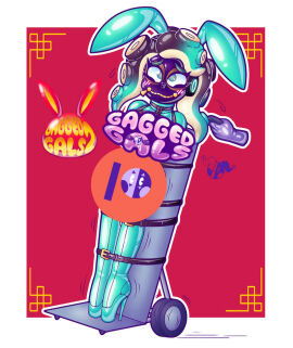 1girls belt belt_bondage belt_buckle black_hair bodysuit bondage censored demotex female gag green_eyes green_hair headphones immobilization latex latex_bodysuit marina_(splatoon) mask multicolored_hair nintendo splatoon splatoon_2 straitjacket tentacle_hair zipper zipper_pull_tab