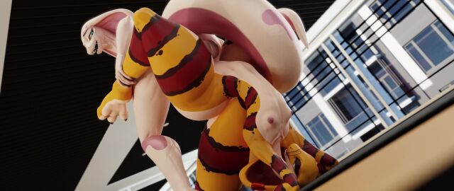 3d_(artwork) 3d_animation animated anthro ass blackspoiler blender_(artwork) blender_cycles blue_eyes breasts bulge digital_media_(artwork) duo eyewear female female_penetrated genitals glasses grey_eyes gym handstand hi_res long_playtime male male/female markings nipples nude orange_body orange_skin penetration penis pink_spots reptile salazar_(blackspoiler) scales scalie sex snake sound spots spotted_body striped_body stripes tagme tail tail_grab tan_body tan_skin upside-down vaginal_penetration video yoga_mat