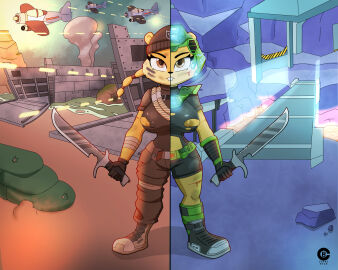 5:4 anthro army breasts chipmunk conker's_bad_fur_day cranebear female ground_squirrel hi_res mammal nipples rareware rodent sciurid shc_sneeker solo squirrel war weapon