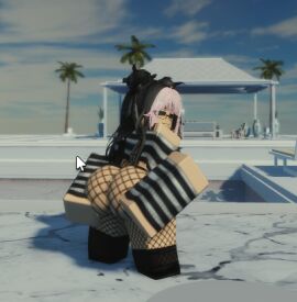 1girls 3d ass big_ass female fishnets from_behind milkshaker34 roblox robloxian tagme