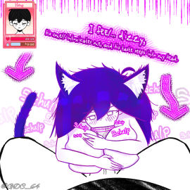 black_hair blonde_female breasts cat_tail collar deepthroat female gdc_64 huge_cock incest male mari_(omori) nude nude_female omori omori_(character) oral paizuri paizuri_hug paizuri_lead_by_female penis purple_hair