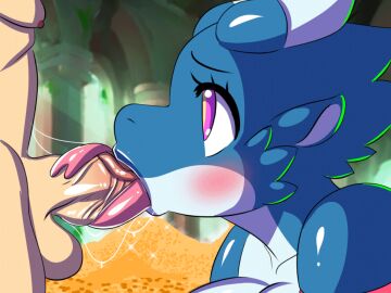 1boy 1girls animated animated_gif anthro anthropomorphization aroused assertive balls blue_body blue_scales blue_skin blush bouncing_breasts breasts close-up close_up close_up_view closeup closeup_view clothing coin colored_skin deepthroat dragon dragon_girl dragon_waifu_(totodru) duo fabianoferreira faceless faceless_male fellatio female female_focus forest furry genitals gold horn horns huge_breasts interspecies knight large_breasts large_penis long_tongue luhnearest'aza luna_(totodru) male mammal monster_girl nature non-mammal_breasts oral oral_penetration oral_sex_close-up oral_sex_close_up oral_sex_closeup original original_character outdoors penetration penile penis pink_eyes purple_eyes saliva saliva_drip saliva_trail scales scalie sex short_playtime slit_pupils solo_focus straight testicles tongue tongue_out tongue_out_blowjob tongue_wrap tonguejob toto_draw totodru treasure tree veins veiny_penis wings