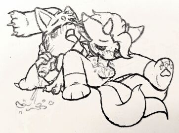 anthro anthro_on_anthro anthro_only black_sclera critters_(poppy_playtime) furry_only grayfoxactual male male/male no_humans opstah opstah_(characters) opstarl poppy_playtime poppy_playtime_(chapter_3) sex smiling_critters tagme white_pupils