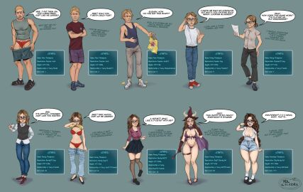 before_and_after betting breast_growth breasts cosplay english_text female gender_transformation glasses hair_growth jock_to_nerd male male_to_female mdl_culebra mental_transformation name_change nerdification nerdy_female showing_panties shy_smile tagme text transformation underwear