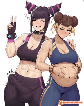 1futa 1girls abs absurdres asian asian_female asian_futa balls bangs big_breasts big_penis black_hair blush bracelet breasts brown_hair bulge bulge_through_clothing busty capcom chinese chun-li cleavage closed_eyes_smile clothed clothing collar covered_penis double_bun erection erection_under_clothes female fingerless_gloves fully_clothed futa_wife futa_with_female futanari hair_bun hair_buns hair_horns hair_ribbon hands_on_own_stomach highres huge_breasts huge_cock human hung if_they_mated intersex jewelry juri_han korean large_breasts large_penis light-skinned_female light-skinned_futa light_skin milf mostly_nude muscular muscular_female pale-skinned_futa pale_skin pants peace_sign penis penis_awe penis_under_clothes pregnant pregnant_belly ready_to_pop ribbon short_hair speedl00ver spiked_bracelet spiked_collar spikes sports_bra standing street_fighter street_fighter_6 street_fighter_iv_(series) stretching sweat sweating sweaty sweaty_abs sweaty_body tagme v veiny_penis yoga_pants