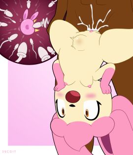 1boy 1girls 39coit absurd_res anthro blush bodily_fluids breasts busty_feral cum cum_in_pussy cum_inside dark-skinned_male dark_body dark_skin duo female female_anthro feral fertilization flopie fur genital_fluids genitals hair hand_on_face hi_res human human_on_feral humanoid_genitalia humanoid_penis impregnation interspecies larger_human looking_pleasured male male/female mammal nipples open_mouth ovum ovum_with_face pal_(species) palphilia palworld penetration penile penile_penetration penis pink_body pink_fur pocketpair pussy semi-anthro sex size_difference small_breasts smaller_feral sperm_cell stomach_bulge vaginal_fluids vaginal_penetration yellow_body yellow_fur zoophilia