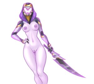 1girls armor crossover female functionally_nude functionally_nude_female mass_effect quarian spacemaxmarine sword tali'zorah_nar_rayya