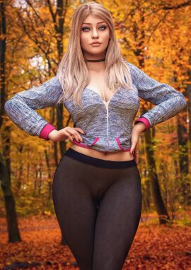 1girls 3d 3d_model 3d_render 3dcg absurd_res absurd_resolution absurdres agent_4_tea_se7en autumn autumn_leaves belly belly_button black_leggings black_legwear black_pants black_yoga_pants blonde-haired_female blonde_female blonde_hair camel_toe cameltoe capcom choker choker_collar clothed clothed_female clothing cute cute_face cute_female fair-skinned_female fair_skin fall female female_focus female_only fit fit_female forest forest_background girly hands_on_hips high_resolution highres hooded_jacket hooded_sweater hoodie leggings light-skinned_female light_skin long_hair looking_at_camera looking_at_viewer makeup midriff midriff_baring_shirt midriff_peek midriff_showing nail_polish navel neckwear no_panties october_(month) pale-skinned_female pale_skin pussy pussy_visible pussy_visible_through_clothes render resident_evil resident_evil_8:_village rosemary_winters see-through see-through_clothing see-through_leggings see-through_legwear shaved_crotch shaved_pussy smile smiling_at_viewer solo solo_female solo_focus spooky_season tight_pussy video_game video_game_character video_game_franchise video_games yoga_pants