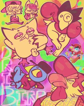 animal_genitalia avian bird chicken clothing galliform gallus_(genus) genitals germ_warfare_(nitw) group hat headgear headwear hi_res jacket lying male night_in_the_woods on_back phasianid salamikii sheath text topwear