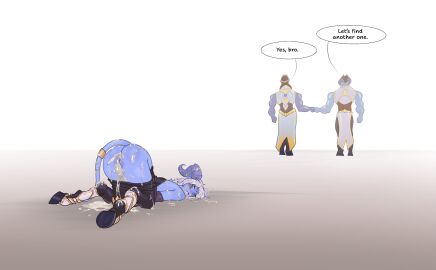 1girls 2boys after_sex ahe_gao alien anal anal_sex anus artanis ass big_breasts blowjob blowjob_face blue_body blue_eyes blue_skin breasts covered_in_cum crossover cum cum_in_ass cum_in_mouth cum_in_pussy cum_inside dialogue double_penetration draenei english_text female femsub heroes_of_the_storm horns image_set male protoss pussy spacemaxmarine speech_bubble spitroast starcraft starcraft_2 text warcraft yrel