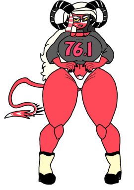 boots breasts demon demon_girl demon_horns demon_tail dyed-hair dyed_hair dyed_pubes female hellaverse helluva_boss imp impsona pubic_hair_peek red_skin sketch smile thicc thicc_ass thicc_thighs vivienne_medrano vivziepop vivziepop_(sona) white_panties yellow_sclera