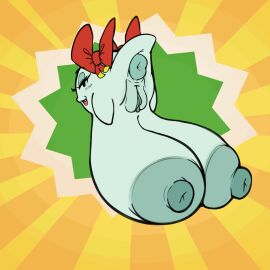 animated anus anus_focus areola ball_with_boobs ball_with_hyper_features big_anus boo_(mario) breasts breasts_bigger_than_head dryadex erect_nipples female ghost huge_breasts hyper hyper_breasts lady_bow mario_(series) nintendo nipples outie_anus paper_mario pussy solo