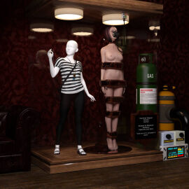 1girls 3d arms_at_sides asleep barefoot bound bound_arms bound_legs bound_neck breasts captured captured_heroine chloroform clothes_removed completely_nude courtney_wagner defeated defeated_heroine display display_case english_text eyes_closed feet female forniphilia gas_mask helpless helpless_female human_furniture human_trophy immobile indoors legs_together life_is_strange living_statue living_trophy mannequin midriff name_tag nipples nude nude_female oldmanjaay overhead_light permanent_bondage plaque pussy pussy_obscured sign solo_female stasis_chamber stationary_restraints stripped stripped_naked suspension suspension_bondage text trophy_case unconscious