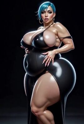 ai_generated alternate_breast_size alternate_version_available big_breasts bimbo blue_eyes blue_hair breasts bulma_briefs curvy dragon_ball dragon_ball_z female gigantic_breasts grok hand_on_hip heart lips milf naked niduscharger pregnant tagme thick_thighs video voluptuous