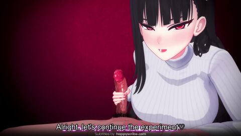 1boy 1girls after_ejaculation assertive_female black_hair blue_archive blunt_bangs blush breasts bright_pupils closed_mouth clothed_female_nude_male clothing continue_after_cum cum cum_on_body cum_on_hands cum_on_penis cum_on_self cum_string dark_skin edging ejaculation erection female femdom foreskin gradient_background hair_ornament hairclip handjob hands-free_ejaculation harimau_mmd2 large_breasts long_hair long_sleeves looking_at_penis looking_at_viewer male male_pubic_hair mosaic_censoring nude open_mouth orgasm orgasm_denial parted_lips penis penis_grab precum projectile_cum pubic_hair red_eyes ribbed_sweater rio_(blue_archive) ruined_orgasm semen smile solo_focus straight sweater teasing tsukatsuki_rio turtleneck turtleneck_sweater video white_pupils white_sweater