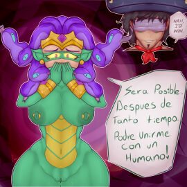 (handy) big_breasts brawl_stars breasts cctv_poco_(brawl_stars) emz_(brawl_stars) english_text female medusa_emz_(brawl_stars) nah_id_win nipple_piercing nipples nude nude_female piercing poco_(brawl_stars) pussy reference sfcompany1e_(artist) spanish_text taped_eyes