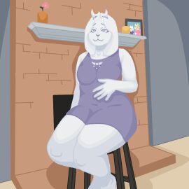 deltarune goat sexy_pose thick_thighs toriel undertale