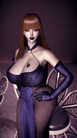 1girls 3d 4k big_breasts big_lips black_lipstick breasts breasts_bigger_than_head brown_eyes brown_hair chromatic_aberration crashbanditkut dress earrings eyeliner eyeshadow female female_focus gloves hair hi_res high_resolution highres light-skinned_female light_skin lips lipstick long_hair looking_at_viewer makeup original original_character pantyhose qos qos_tattoo queen_of_spades queen_of_spades_symbol queen_of_spades_tattoo solo spade_tattoo virt-a-mate virtamate