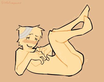 ambiguous_gender bandage blush jim_(jims_computer) jims_computer laying_on_back lidded_eyes naked nude questionable roblox roblox_game robloxian self_harm_scars self_upload sixforfivepound tagme trembling trembling_legs