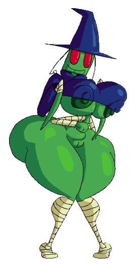 1girls anthro areolae breasts female female_only full_body keelgabeytheart mantis nipples original pixel_art solo solo_female someone_else's_oc underboob
