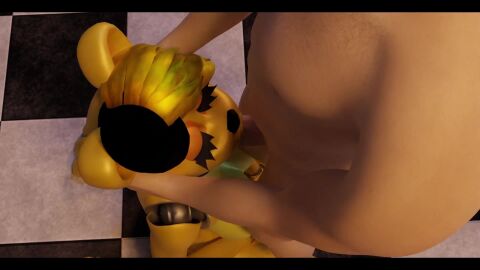 ass ass_focus ass_up bear bear_ears bear_tail five_nights_at_freddy's fnaf furry furry_ass furry_ears furry_female furry_tail furry_with_non-furry golden_freddy_(fnaf) grabbing oral oral_penetration oral_sex sucking sucking_penis tagme video