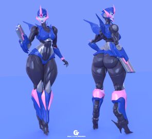1girls 3d arcee arcee_(prime) arcee_(prime)_(trawert) arm_cannon ass big_ass big_butt built-in_high_heels clothed facing_away facing_viewer fat_ass female female_only full_body gun heeled_feet high_heels huge_ass large_ass solo thick_thighs transformers transformers_prime trawert weapon wide_hips