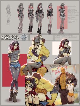 2boys against_wall bent_over black_hair character_sheet english_text erika's_first_week femboy filly_(orcbarbies) fucked_from_behind girly glasses green_skin hi_res long_hair male male/male male_only male_penetrating_male muscles muscular open_mouth orc orc_femboy orc_male orcbarbies original original_character pointy_ears red_highlights text time_lapse tongue tongue_out undressing yaoi