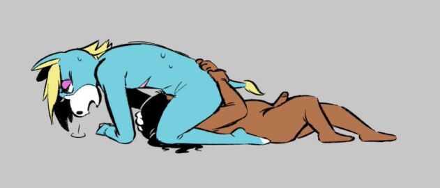 anthro facesitting furry gasp heavy_breathing kindaprudish male on_floor oral penis sweat sweaty