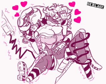 big_breasts bite breasts cleavage disassembly_drone female glitch_productions murder_drones n_(murder_drones) robot robot_boy robot_girl robot_humanoid tagme v_(murder_drones) white_body