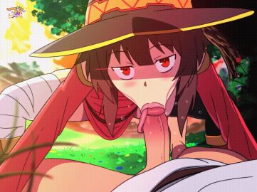 1boy 1girls animated blowjob blowjob_face d-art eye_contact female gif kono_subarashii_sekai_ni_shukufuku_wo! male male_pov megumin penis pov pov_eye_contact satou_kazuma straight tongue tongue_around_penis tongue_out tongue_out_blowjob