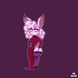 1boy animated ass bane_(kaff_k) big_ass big_butt cute dancing dress enderman femboy highres huge_thighs kaff_k light_skin male minecraft pixel_animation pixel_art tight_clothing white_enderman