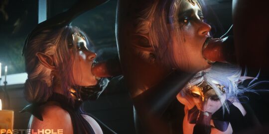 1futa 1girls 2025 3d 3d_(artwork) blender blowjob cum cum_drip cum_dripping cum_dripping_from_mouth cum_in_mouth cum_inside cum_leaking cum_leaking_out_of_mouth cum_on_mouth cumming cumshot detailed_background elf_futa fellatio female futa_on_female futanari hi_res highres horsecock horsecock_futa intersex nude nude_female oc on_knees oral oral_creampie oral_sex original original_character pastelhole penis pleasure_face split_screen sucking sucking_penis verda watermark white yellow_eyes