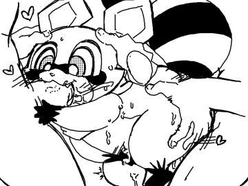 aka_leopard anal anal_sex ass black_and_white blush blush_lines bodily_fluids countershade_torso countershading cum cum_on_face disembodied_hand faceless_character faceless_human faceless_male facial_markings fellatio feral feral_penetrated forced_oral genital_fluids genitals gloves_(marking) group hand_on_ass hand_on_butt hand_on_head happy happy_sex head_markings heart_symbol human indigo_park irrumatio kerchief kerchief_only leg_markings male male/male male_penetrated male_penetrating mammal markings mask_(marking) masturbation monochrome mostly_nude motion_lines neckerchief neckerchief_only on_model oral penetration penile penis procyonid raccoon rambley_raccoon ring_(marking) ringed_tail sex size_difference small_penis smaller_penetrated socks_(marking) spitroast striped_markings striped_tail stripes sweat tail tail_markings trio vein veiny_penis