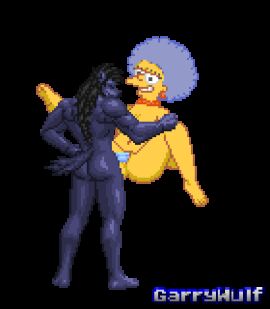 animated ass black_hair blue_body blue_fur blue_hair canid canine canis digital_media_(artwork) ear_piercing ear_ring female fur garrywulf hair human jewelry low_res m.u.g.e.n male male/female mammal mugen necklace patty_bouvier piercing pixel_(artwork) pixel_animation pixel_art pussy ring_piercing slightly_chubby smile sprites the_simpsons transparent_background vaginal vaginal_penetration vaginal_sex wolf